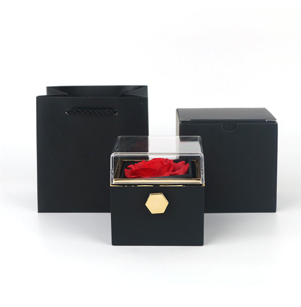 The Eternal Rotating Rose Box + Necklace