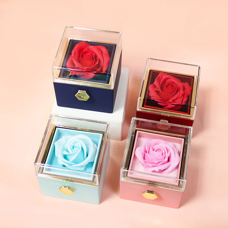 The Eternal Rotating Rose Box + Necklace