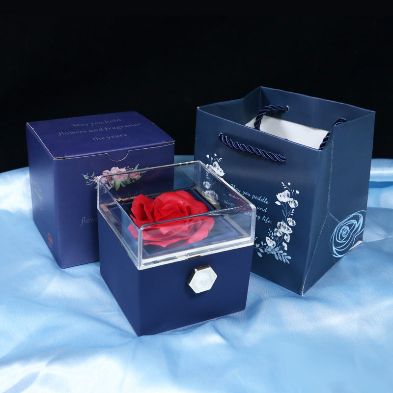 The Eternal Rotating Rose Box + Necklace