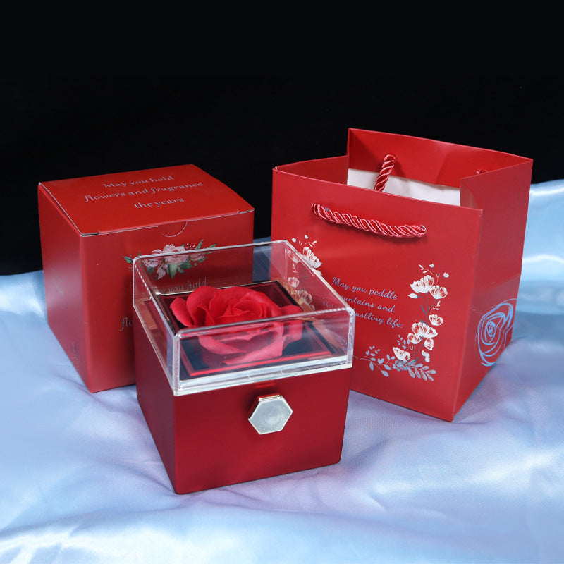 The Eternal Rotating Rose Box + Necklace