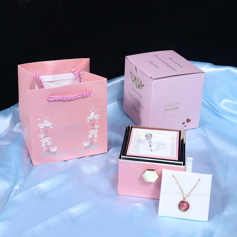 The Eternal Rotating Rose Box + Necklace